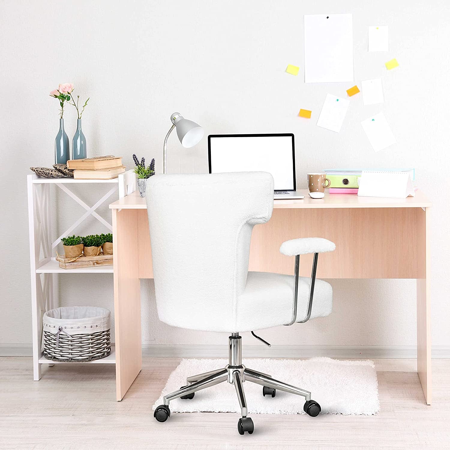 Faux Fur Swivel Chairs for Home Office-4