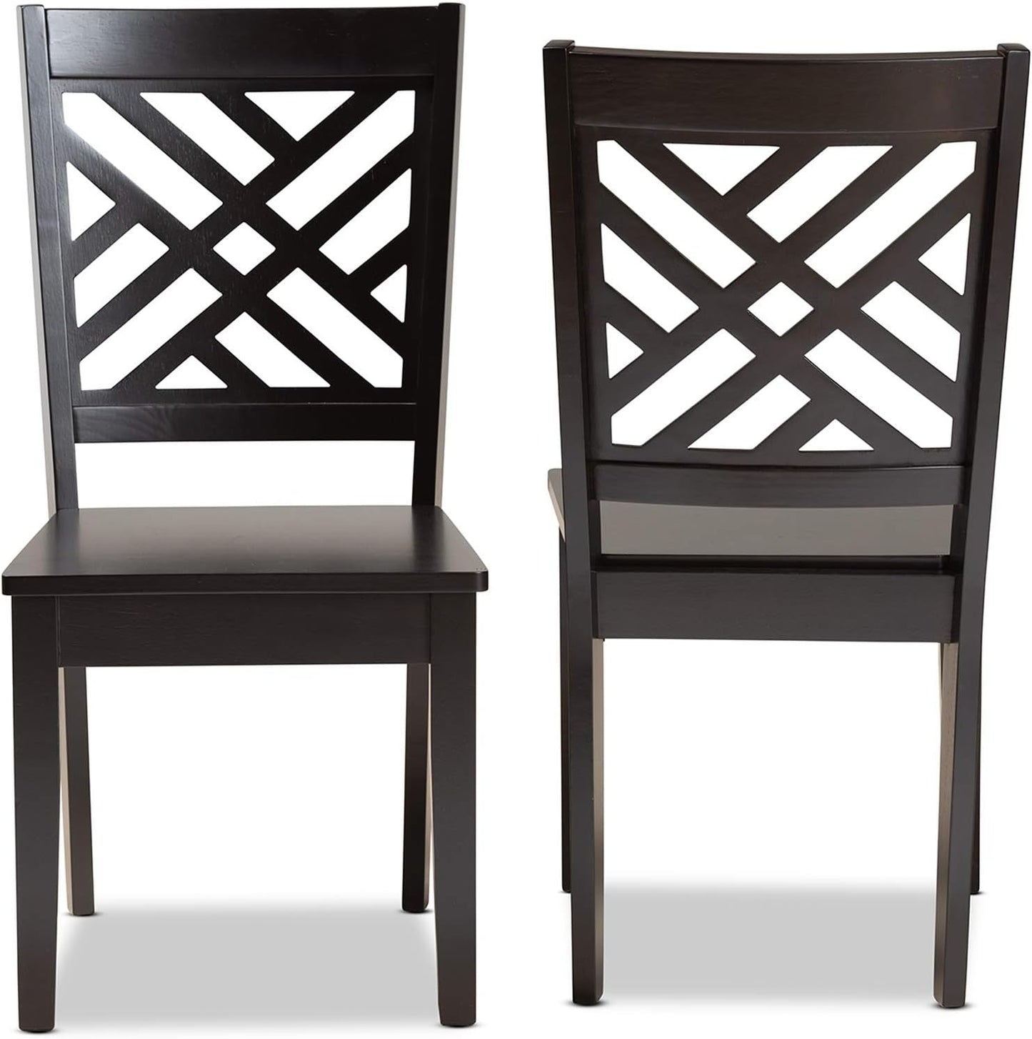 Caron Dining Chair and Dining Chair Transitional Dark Brown Finished Wood 2-Piece Dining Chair Set-1