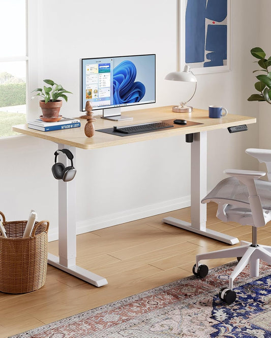 48" Natural Electric Standing Desk with Memory-0