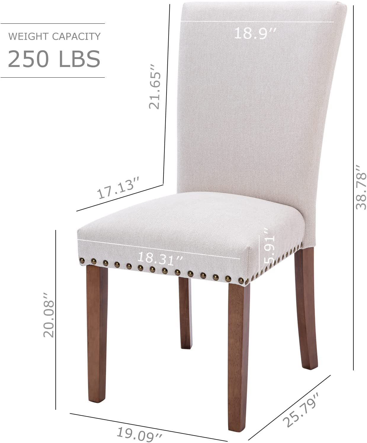 Beige Parsons Upholstered Chairs-2