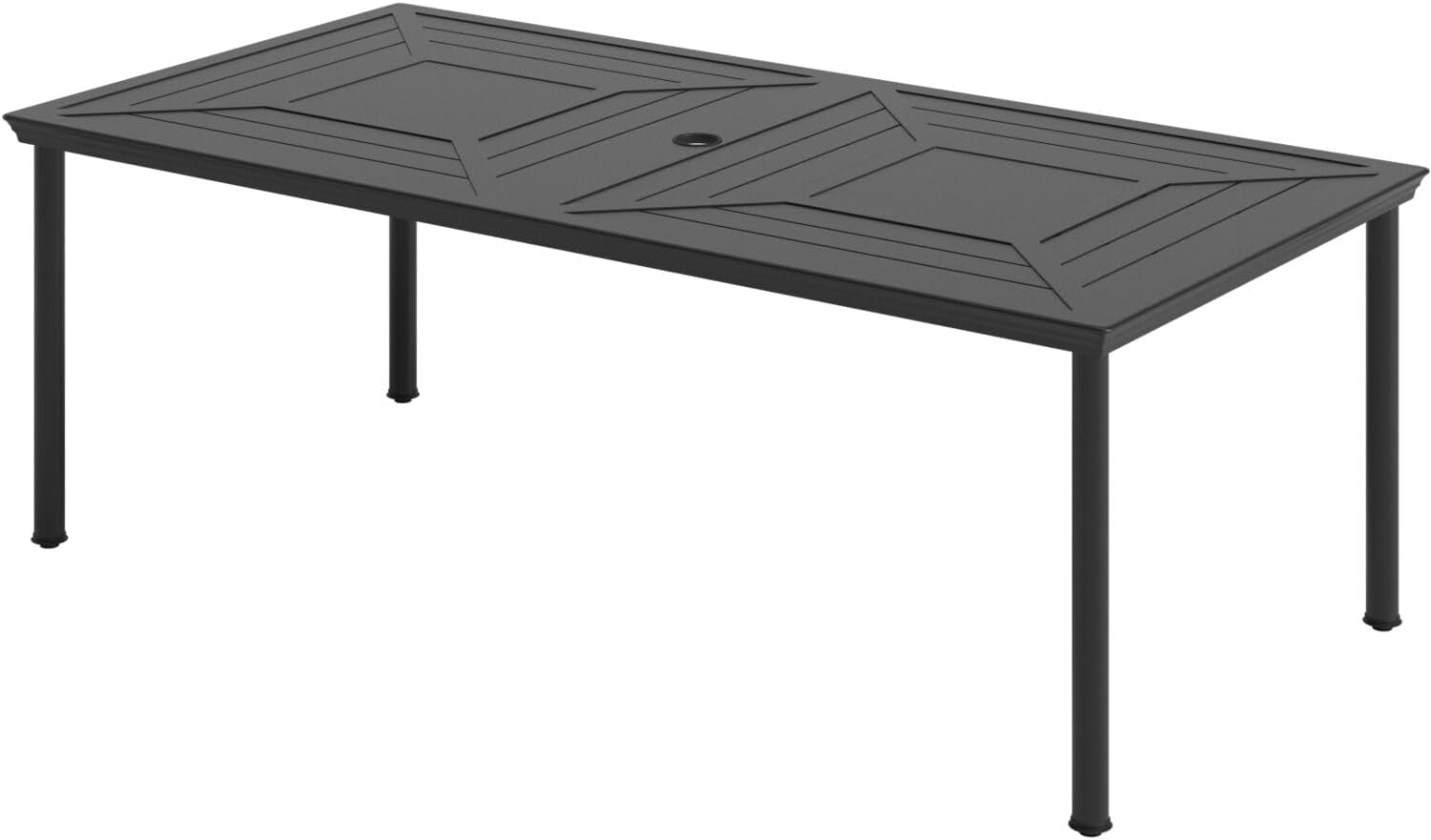 Montclair 9-Piece Outdoor Dining Set, 8 Swivel Rocker Chairs with Comfortable Seat and Lumbar Cushions, 84"X42" Stamped Rectangle Table, All-Weather Patio Dining Set for 8 for Backyard, Patio-3