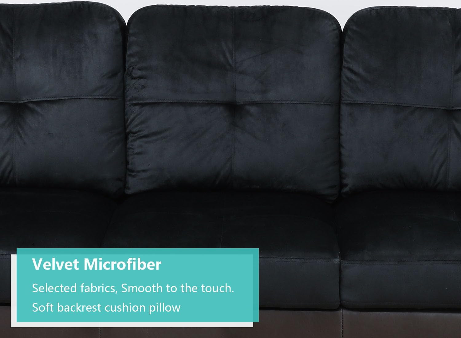 Midnight Blue Sectional Couch for Living Room Set, 105 Inch Sectional Sofa L Shaped Couch with Storage Ottoman/Microfiber Fabric/Facing Right Chaise-2