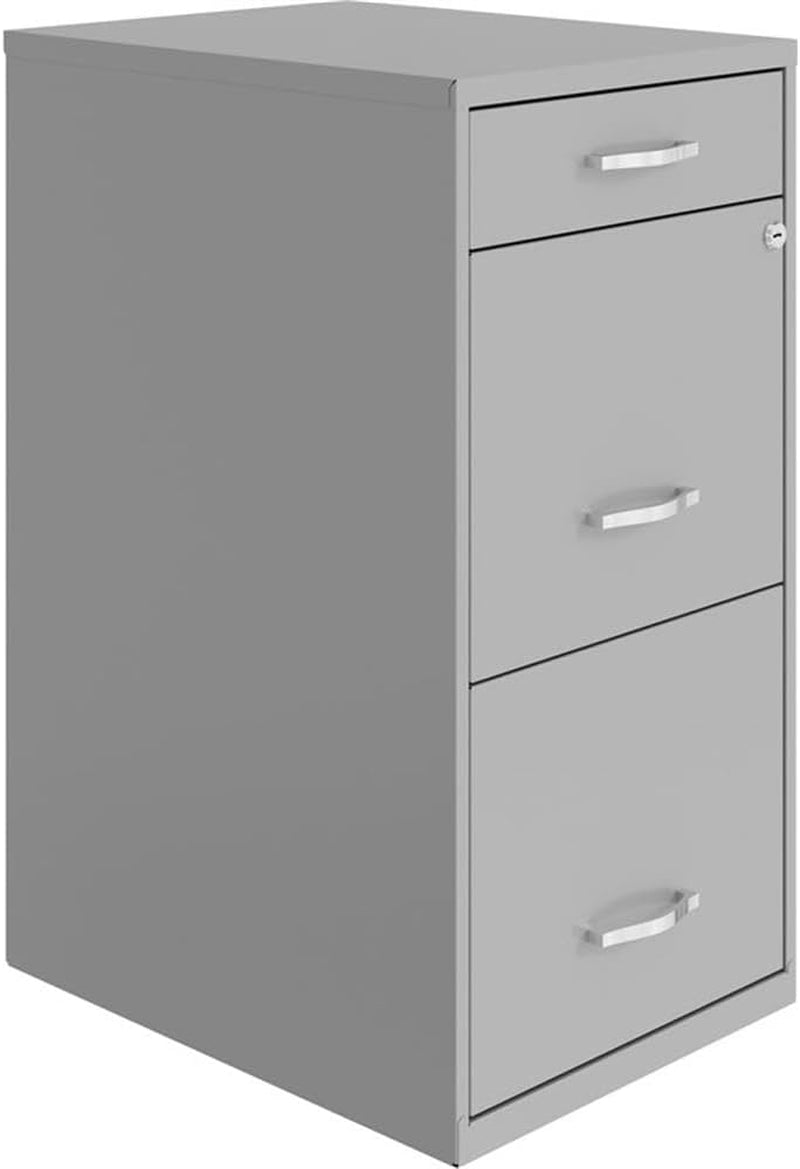 Space Solutions 18In Deep 3 Drawer Metal File Cabinet Arctic Silver, Letter Size, Fully Assembled-0
