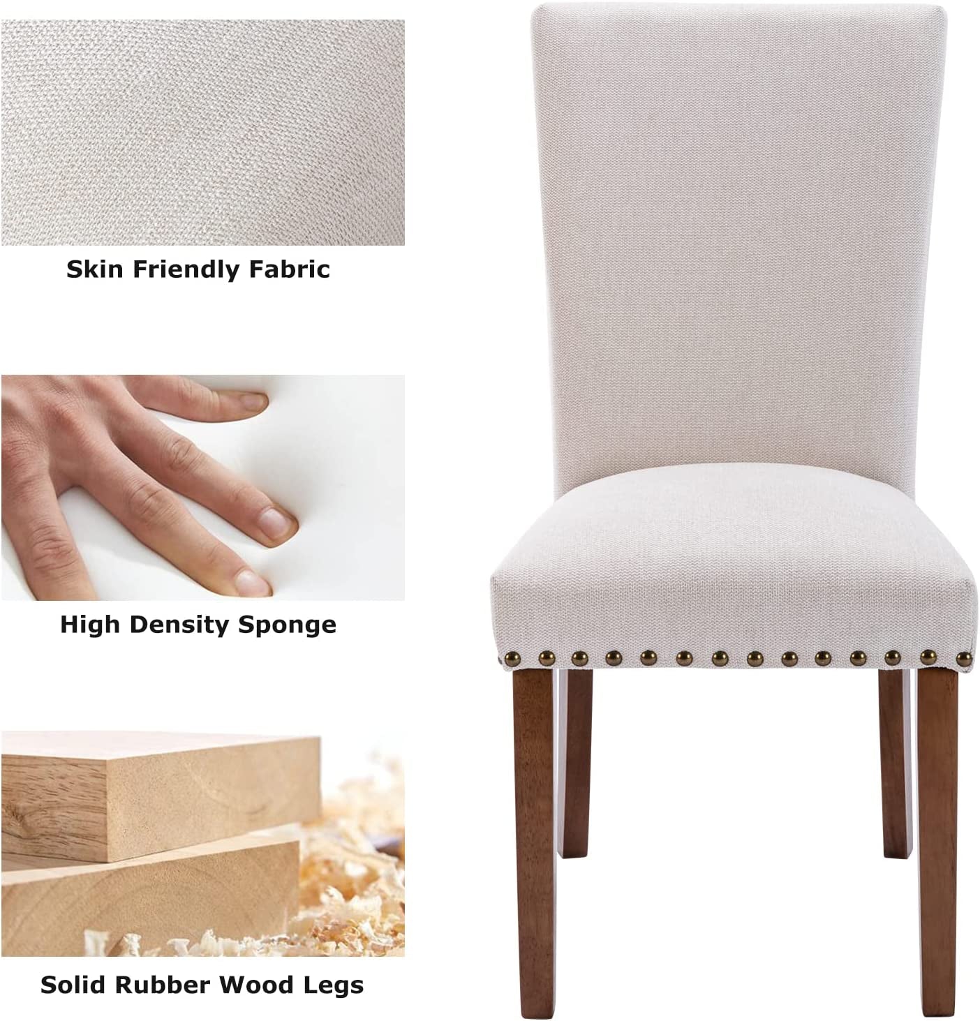 Beige Parsons Upholstered Chairs-4