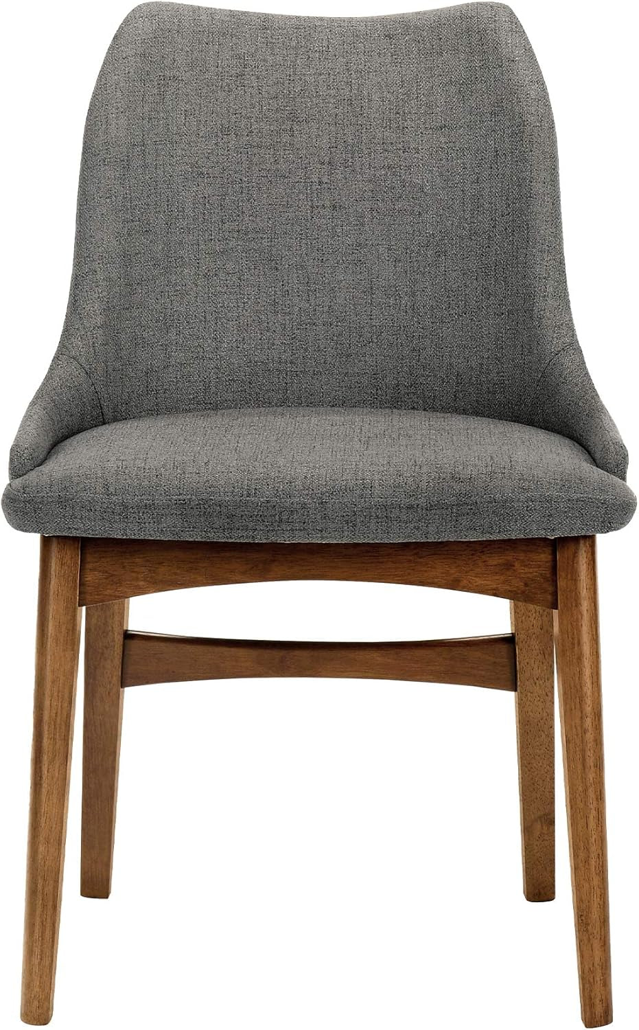 Azalea Fabric Wood Dining Side Chairs-Set of 2, 19" SH, Charcoal/Walnut-3