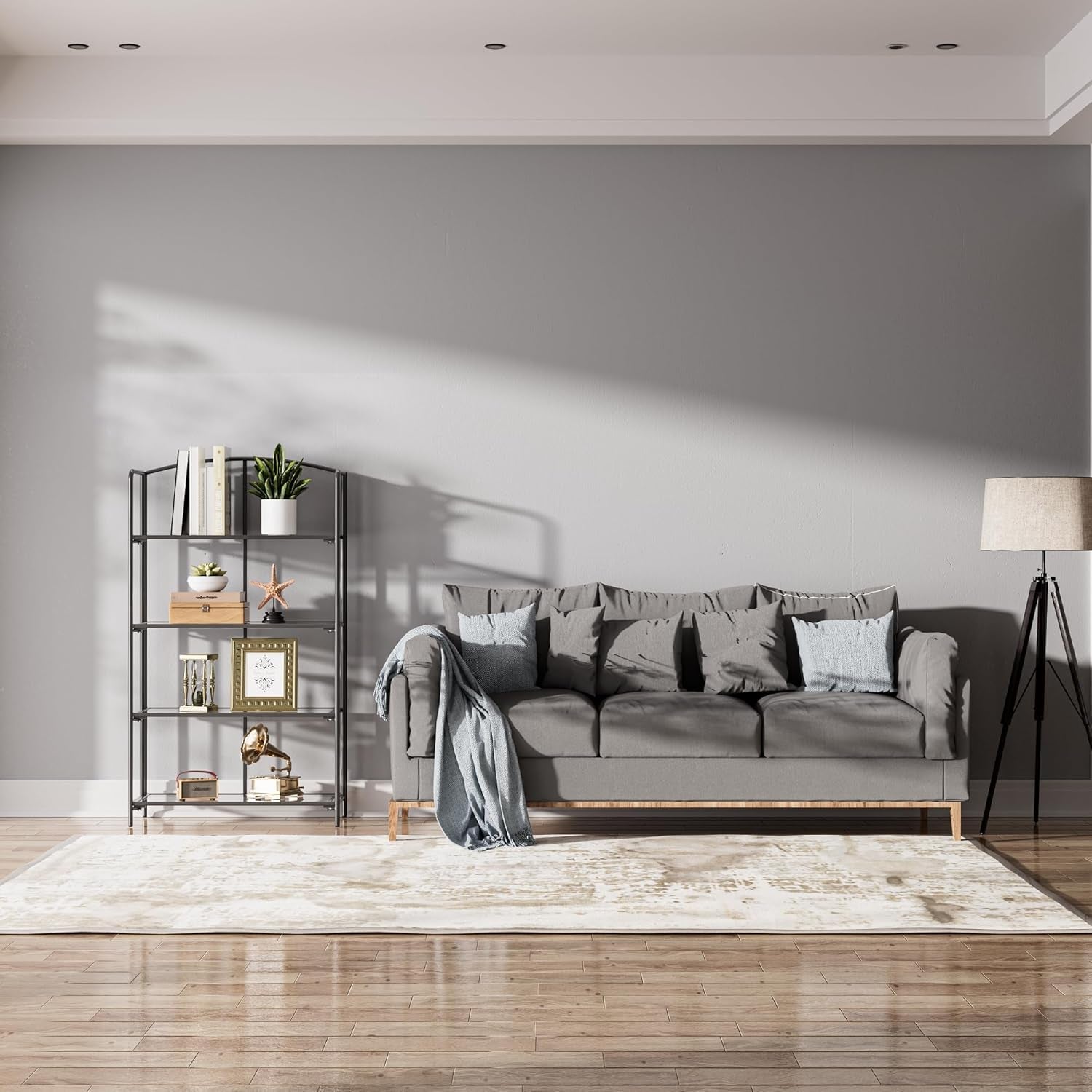 No Assembly Folding Bookshelf for Living Room, 4 Tier Black Collapsible Book Shelf for Home Office, Portable Bookcase Storage Organizer-4