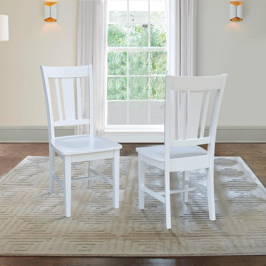 International Concepts Set of Two San Remo Splatback Dining Chairs, White-1