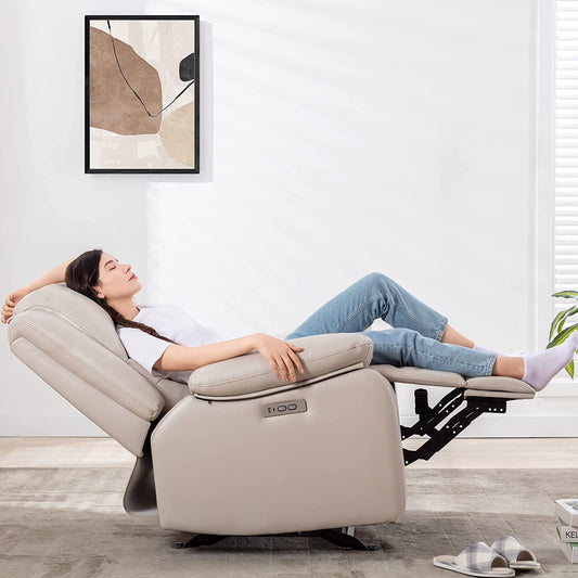 Faux Leather Electric Glider Reclining Chair-0