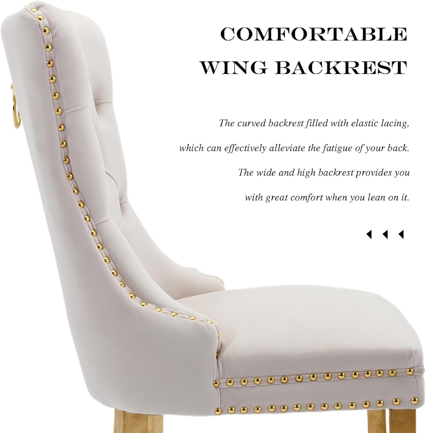 Elegant Velvet Dining Chairs with Gold Legs – Set of 2-3