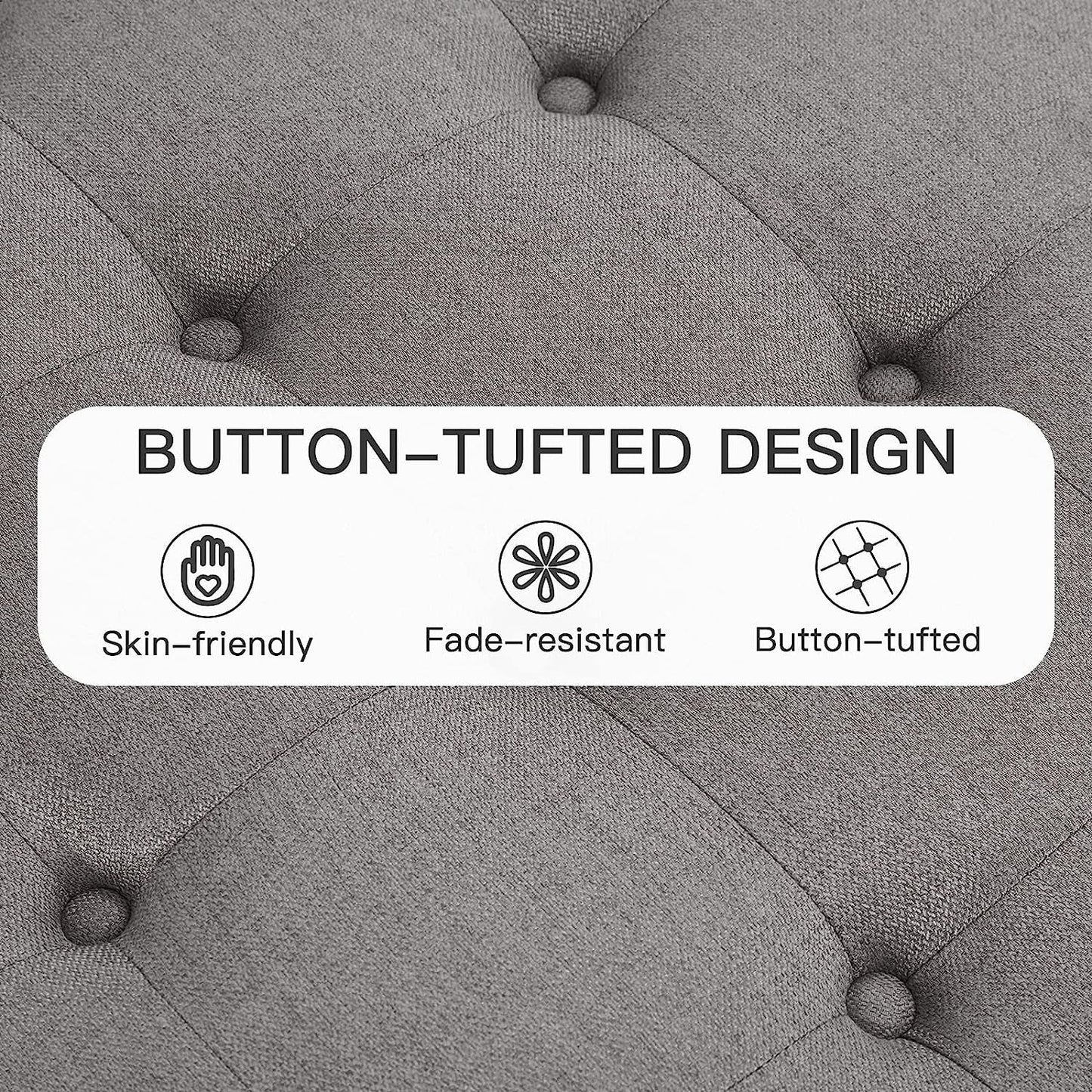 Grey Tufted Ottoman with Storage for Living Room-3