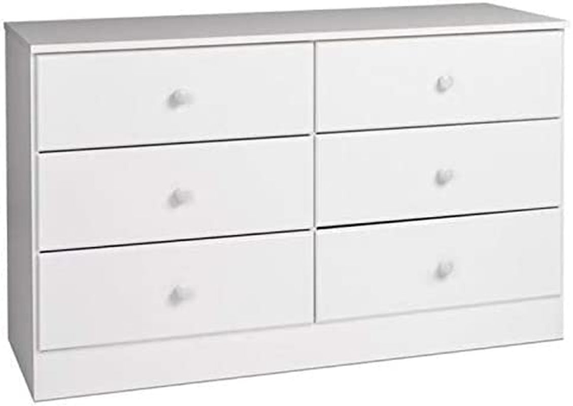 Astrid 6-Drawer Double Dresser, White-1