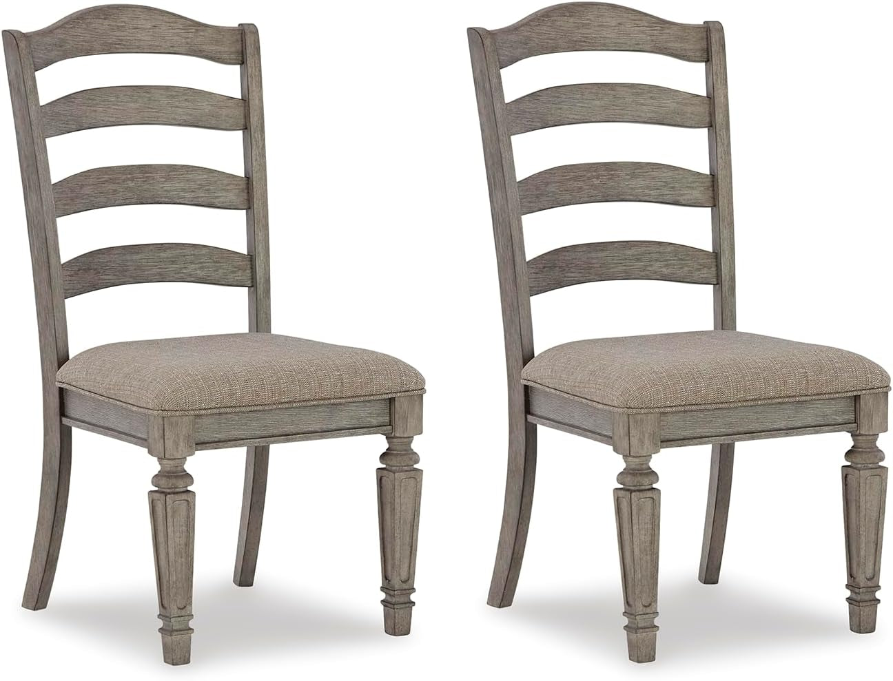 Lodenbay Classic Farmhouse Weathered Dining Chair, Set of 2, Antique Gray-0