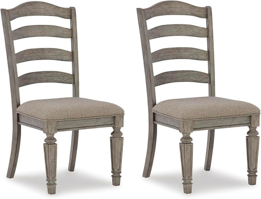 Lodenbay Classic Farmhouse Weathered Dining Chair, Set of 2, Antique Gray-0