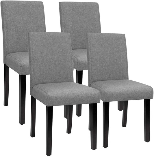 Dining Chairs Urban Style Fabric Parson Chairs Kitchen Living Room Armless Side Chair with Solid Wood Legs Set of 4 (Gray)-0