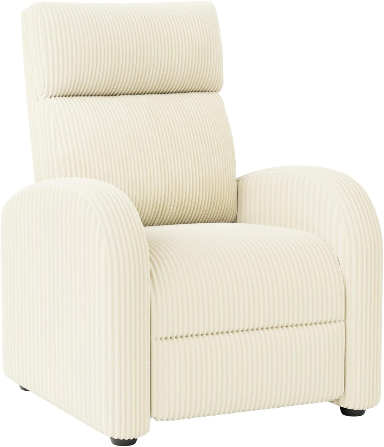 Recliner Chair Adjustable Home Theater Single Recliner Sofa Furniture with Thick Seat Cushion and Backrest Modern Living Room Recliners (Corduroy, Beige)-1