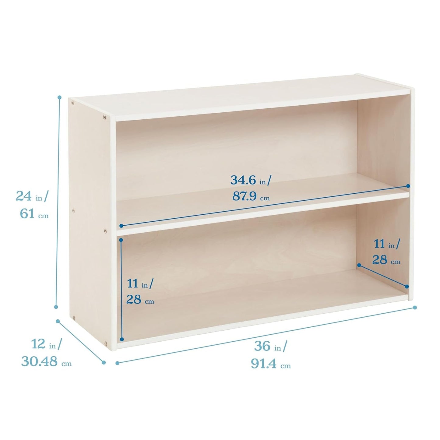 Streamline 2-Shelf Storage Cabinet, 24In, Kid'S Bookshelf, White Wash-2