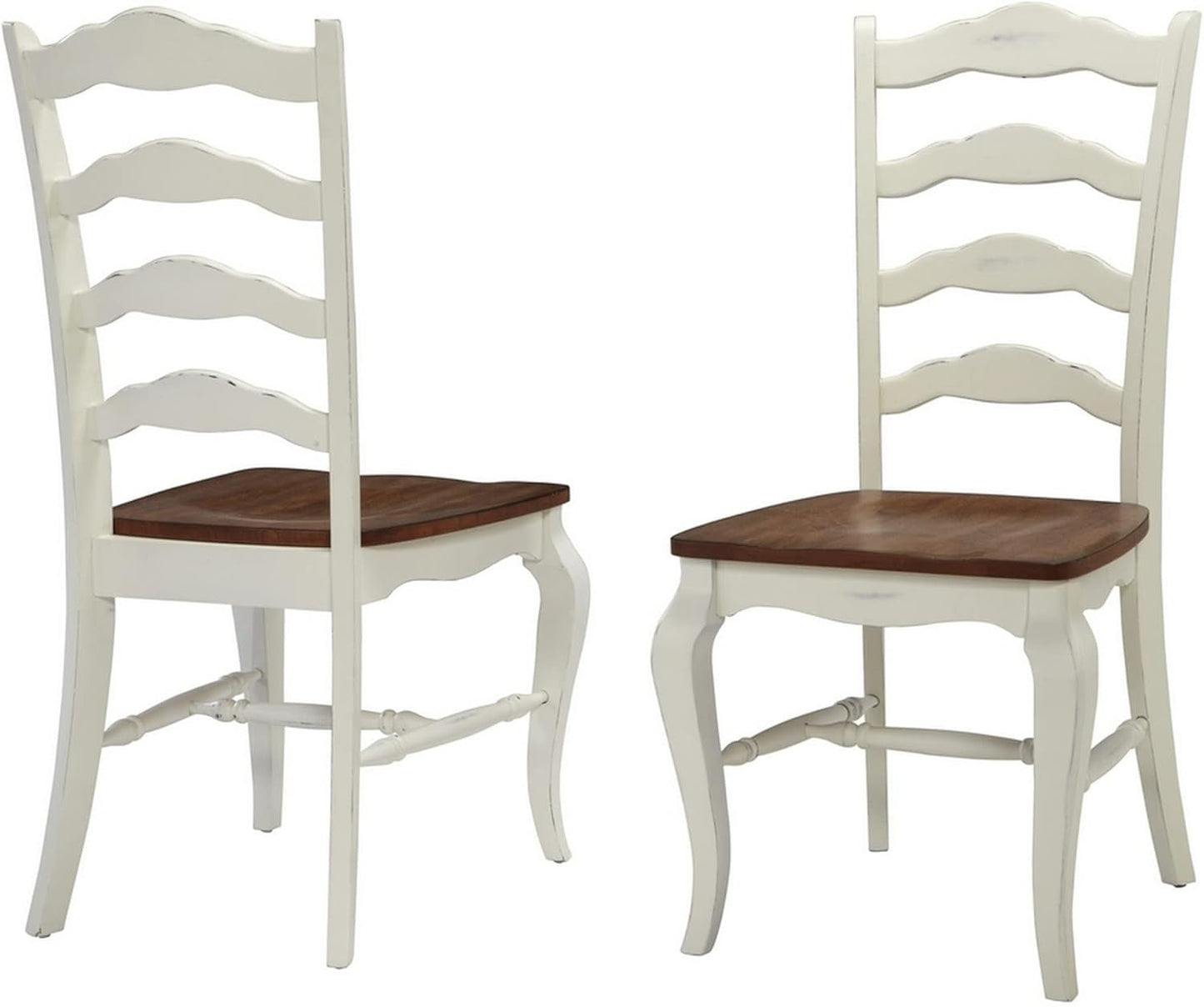 Home Styles French Countryside Oak/White Pair of Chairs with Distressed Oak and Rubbed White Finish 16.5D X 17.75W X 18H In-0