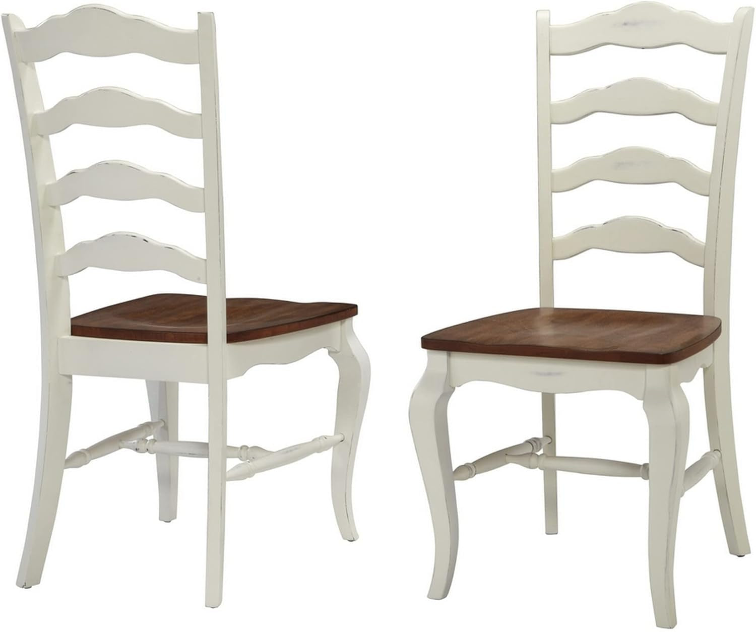 Home Styles French Countryside Oak/White Pair of Chairs with Distressed Oak and Rubbed White Finish 16.5D X 17.75W X 18H In-0