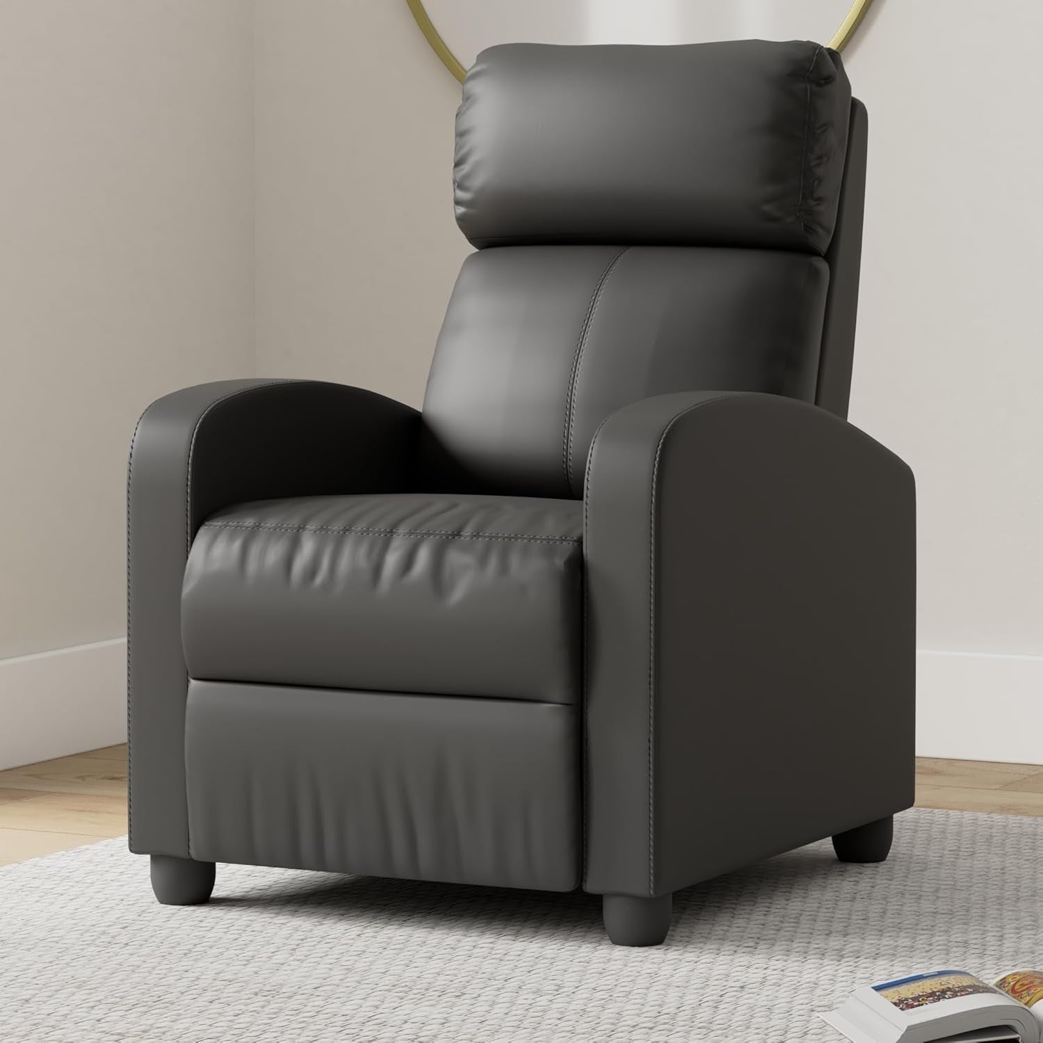 Leather Recliner Sofa with Massage and Heat-0