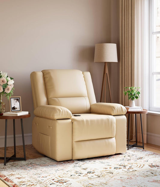 Oversized Wide Power Lift Recliner Chair - Heat and Massage, Adjustable Back and Legs, PU Leather Electric Lift Chair Designed for the Elderly and People with Mobility Impaired-1