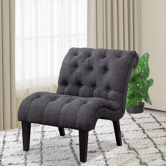 Set of 2 Button Tufted Slipper Chairs-0