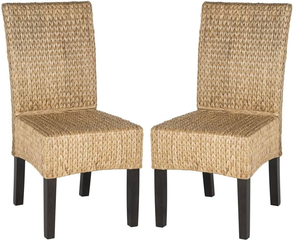 Home Collection Luz Natural Wicker Dining Chair (Set of 2), 18"-0