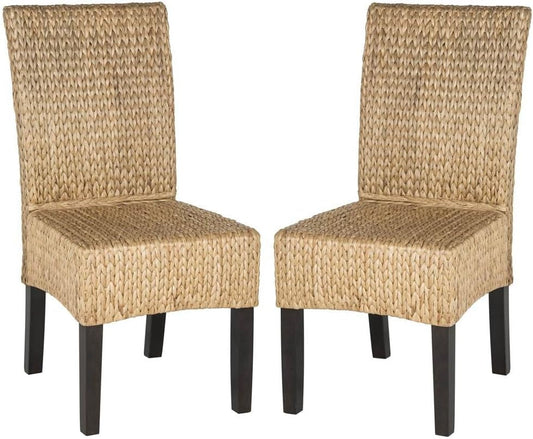 Home Collection Luz Natural Wicker Dining Chair (Set of 2), 18"-0