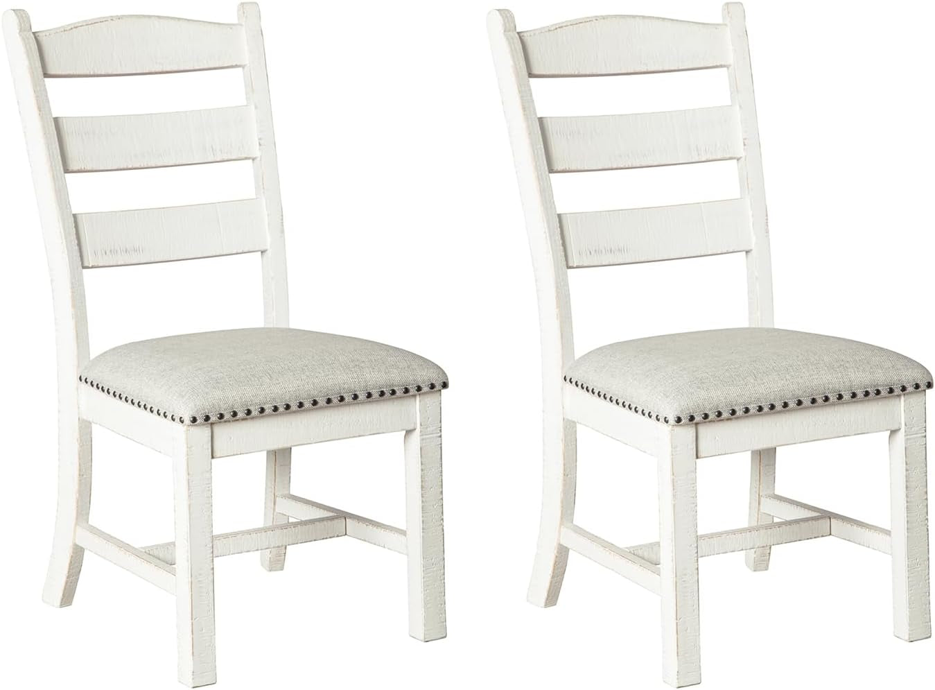 Valebeck Vintage Farmhouse Cushioned Dining Chair, 2 Count, Whitewash-0