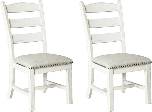 Valebeck Vintage Farmhouse Cushioned Dining Chair, 2 Count, Whitewash-0