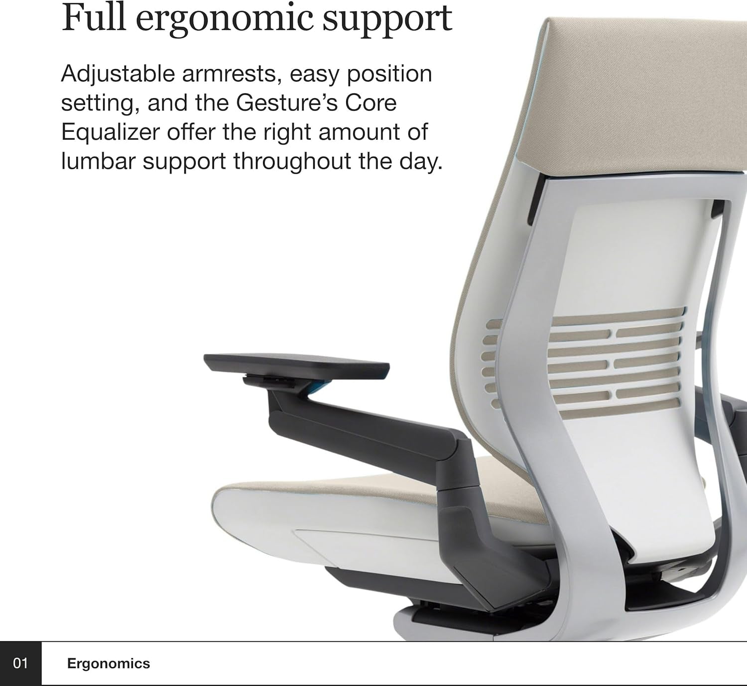 Gesture Office Chair - Ergonomic Work Chair with Wheels for Carpet - Comfortable Office Chair - Intuitive-To-Adjust Chairs for Desk - 360-Degree Arms - Coconut Yellow Fabric-2