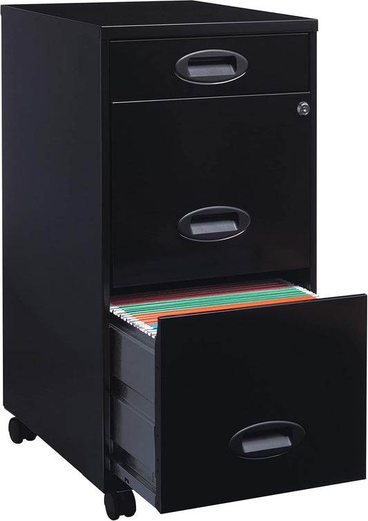 LYS SOHO 18" 3-Drawer File Cabinet, Black-0
