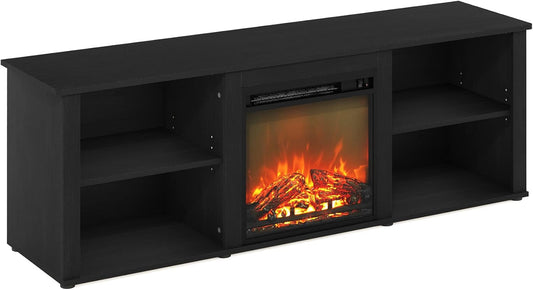 Classic 70 Inch TV Stand with Fireplace, Americano-0