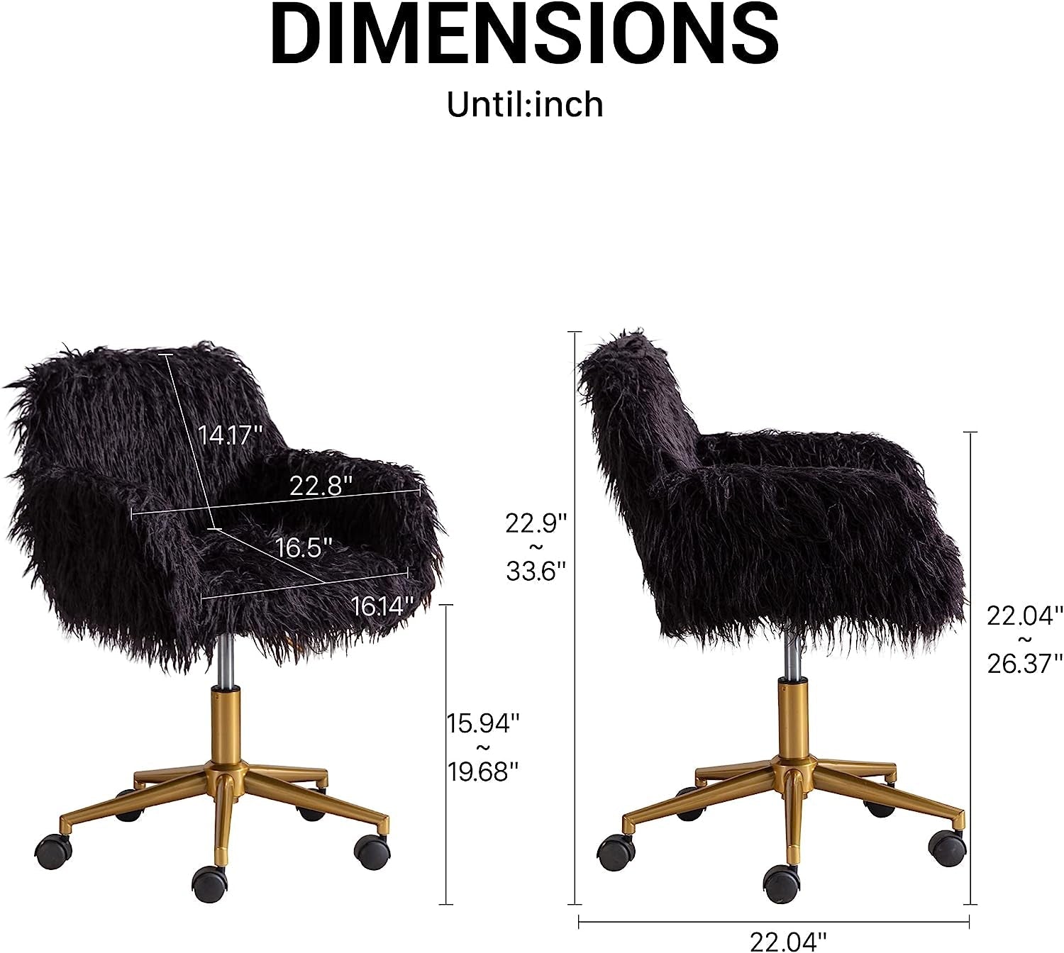 Soft Faux Fur Swivel Chair for Home Office-2