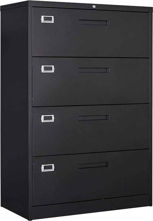 Lockable 4-Drawer Lateral File Cabinet for Office/Home-0