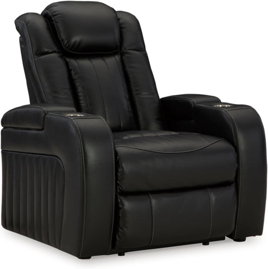 Caveman Den Power Recliner, 39" W X 42" D X 42" H, Black-0