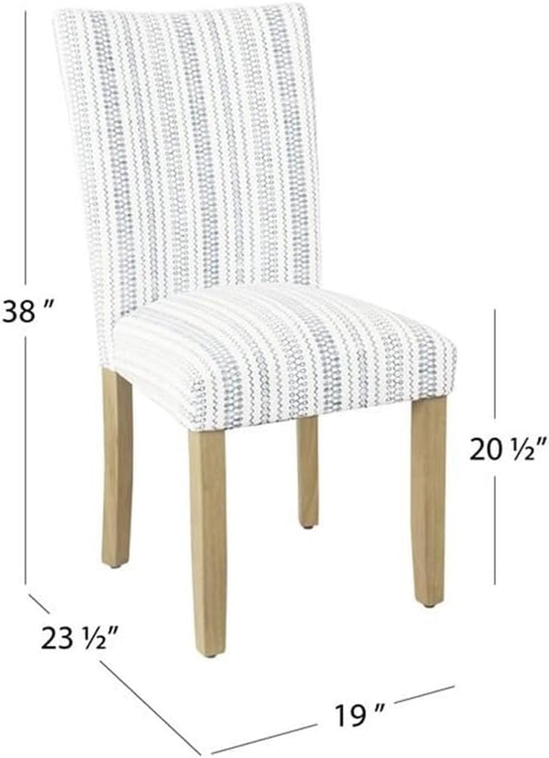 Classic Parsons Dining Chair -Blue Farmhouse Stripe (Set of 2)-2