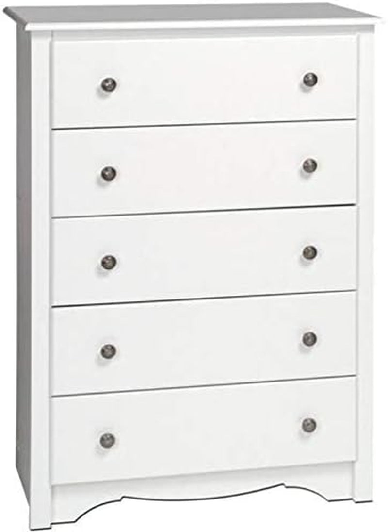 White Monterey 5-Drawer Bedroom Chest-0