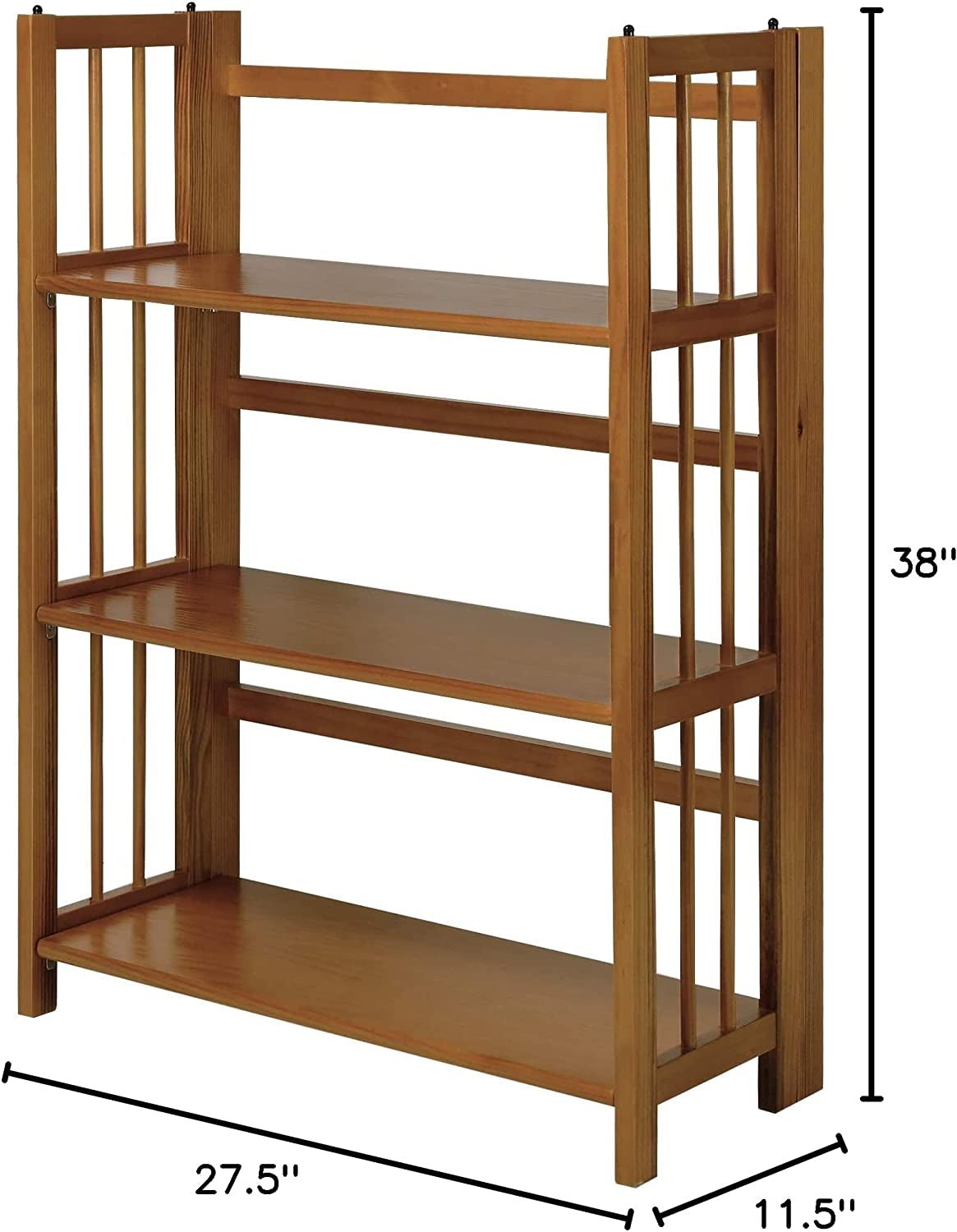 Stackable Chestnut Bookcase - 3 Shelves, 27.5″ Wide-2