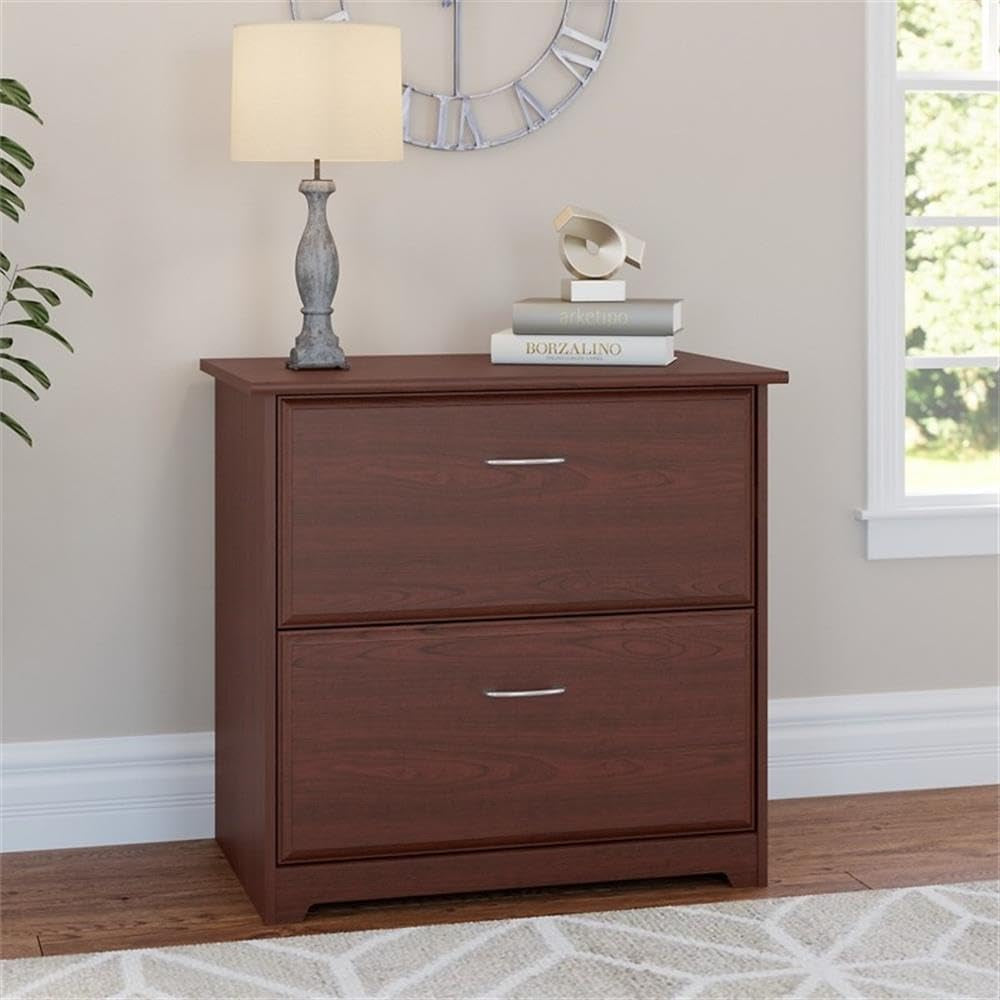 Bush Furniture Cabot 2 Drawer Lateral File Cabinet in Harvest Cherry, Home Office Chest for Letter, Legal, and A4-Size Document Storage-1
