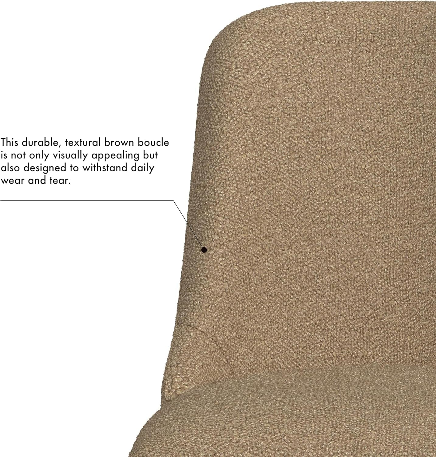 Home Decor | Upholstered Hemet Gayle Side Dining Chair | Decorative Home Furniture, Brown Boucle (Single Pack)-4