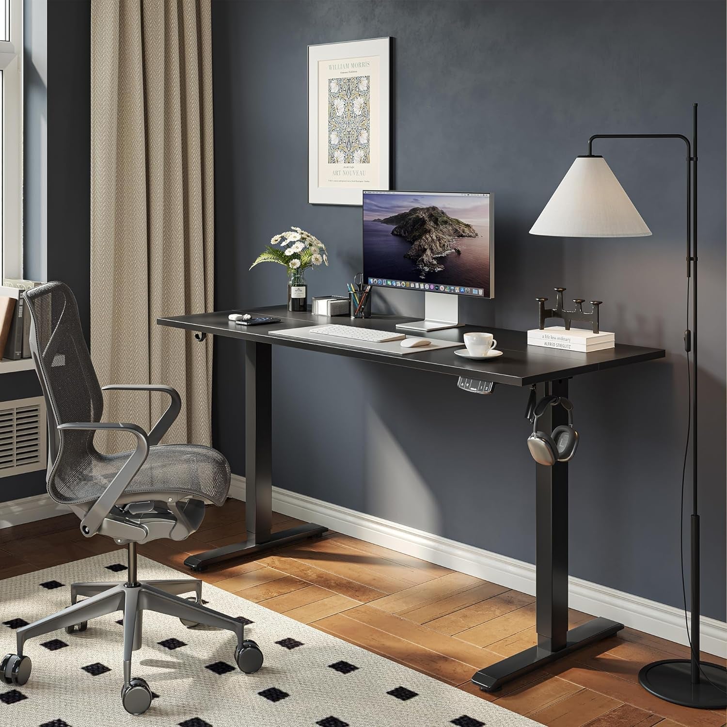 48" Black Electric Standing Desk Adjustable Height-0