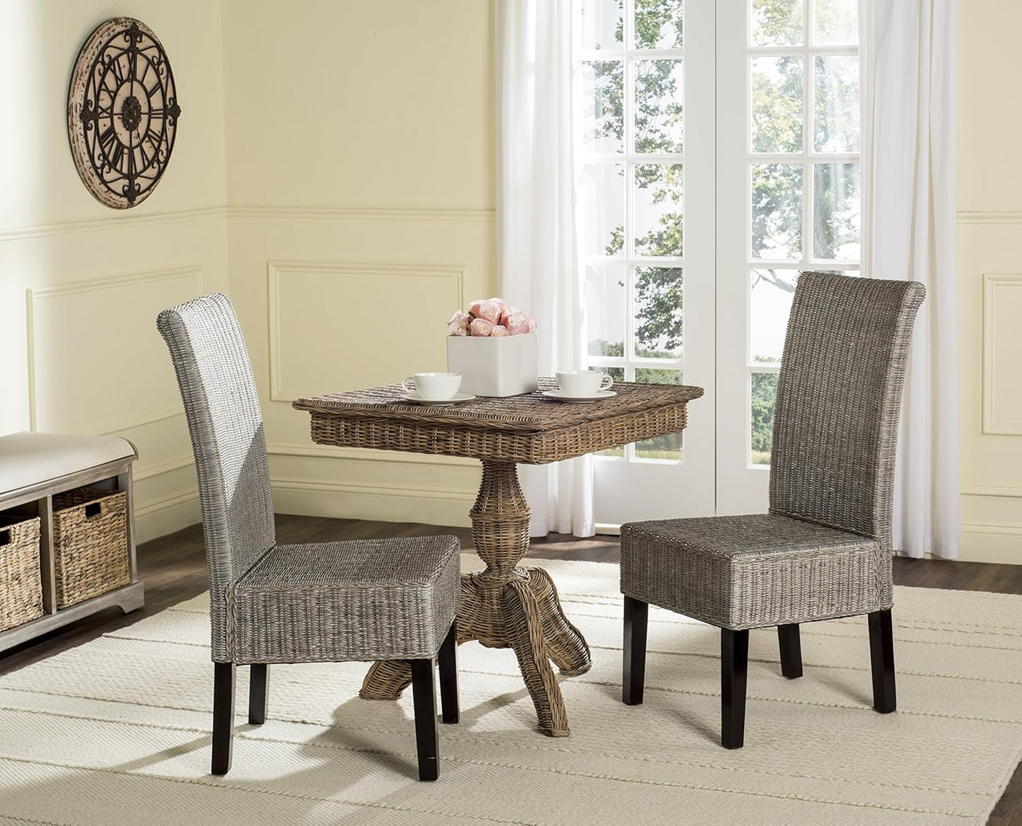 Home Collection Arjun Grey Wicker 18-Inch Dining Chair-0