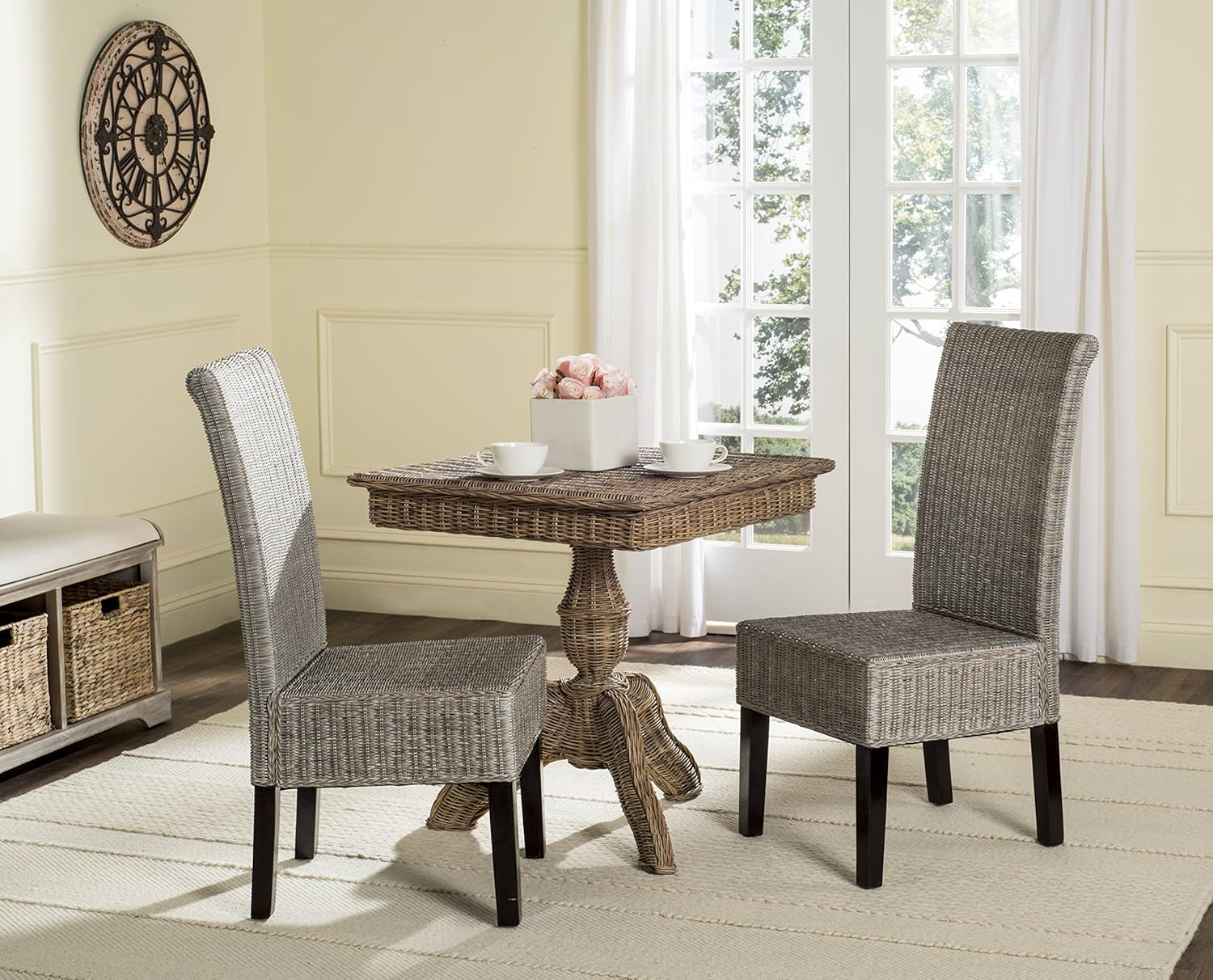 Home Collection Arjun Grey Wicker 18-Inch Dining Chair-0