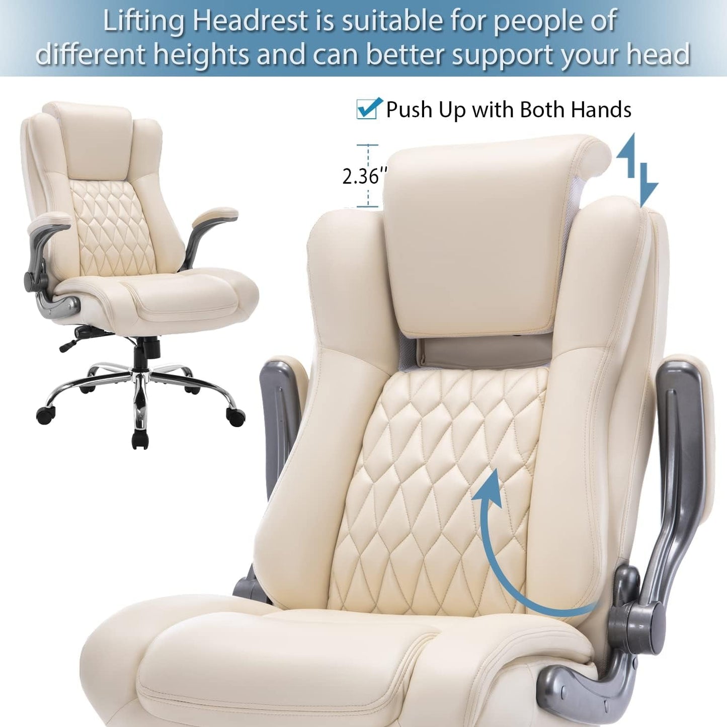 Ergonomic Executive Office Chair with Adjustable Features-4