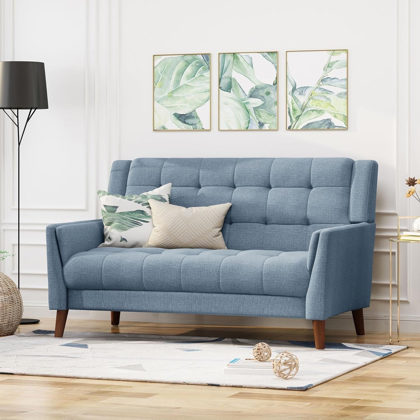 Blue Mid-Century Modern Loveseat Stylish and Comfortable-0