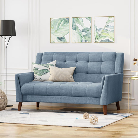 Blue Mid-Century Modern Loveseat Stylish and Comfortable-0