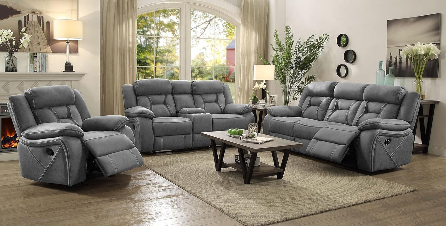 Coaster Higgins 3-Piece Motion Sofa Set, Grey-2