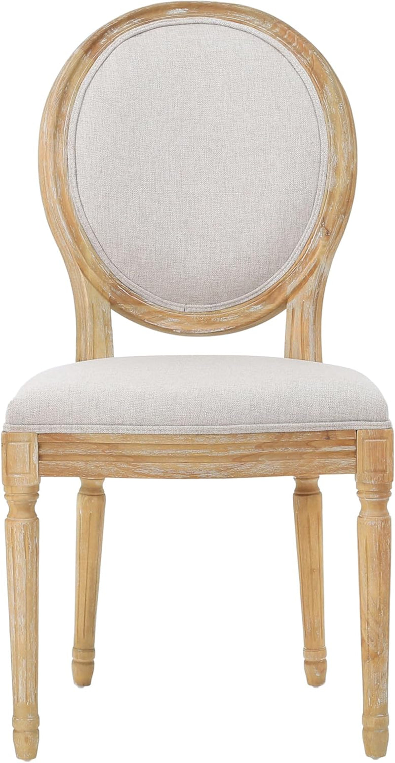 Phinnaeus Polyester Beige Fabric Dining Chair (Set of 2), 2-Pcs Set-4
