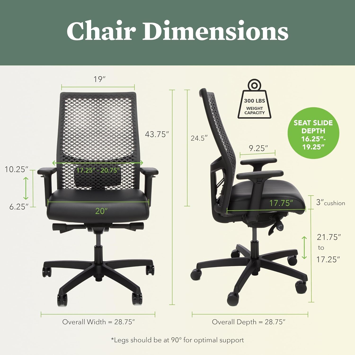 Ignition 2.0 Reactiv Ergonomic Office Chair with Lumbar Support, Breathable Flex-Back Adjustable Office Chair, Synchro-Tilt Recline, Swivel Wheels - Home Office Desk Chair for Back Pain - Black-1