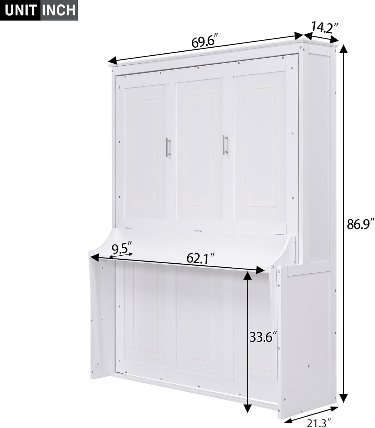 Queen Murphy Bed with Shelves for Space Saving-2